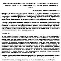 Evaluación de compuestos secundarios y consumo voluntario de cinco procedencias de Gliricidia sepium en el tropico húmedo de Costa Rica