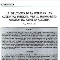 La explotación de la heterosis, una alternativa potencial para el mejoramiento genético del arroz en Colombia -