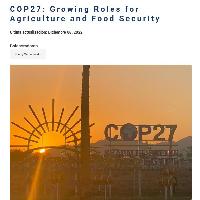 COP27 Roles crecientes para la agricultura y la seguridad alimentaria