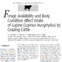 Forage Availability and Body Condition Affect Intake of Lupine (Lupinus leucophyllus) by Grazing Cattle