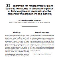 Improving the management of plant parasitic nematodes in banana: Integration of technologies and responding to the demand of the consumers and markets