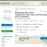 Managing de plant-animal interface in tropical legume- grass pastures.