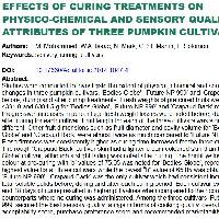 Effects of Curing Treatments on Physico-chemical and Sensory Quality Attributes of Three Pumpkin Cultivars