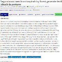 Leguminous trees from tropical dry forest generate fertility islands in pastures