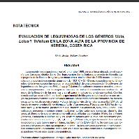 Evaluación de leguminosas de los géneros Vicia, Lotus y Trifolium en la zona alta de la provincia de Heredia, Costa Rica