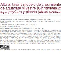 Altura, tasa y modelo de crecimiento de aguacate silvestre (Cinnamomum leptophylum) y piocho (Melia azedarach L.)