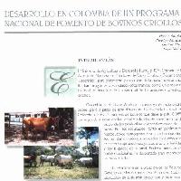 Desarrollo en Colombia de un programa nacional de fomento de bovinos criollos.