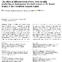  The effect of different levels of tree cover on milk production in dual-purpose livestock systems in the humid tropics of the Colombian Amazon region