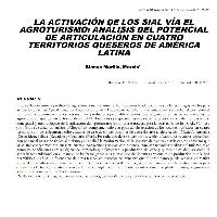 La Activación de los SIAL vía el Agroturismo: Análisis del Potencial de Articulación en Cuatro Territorios Queseros de América Latina