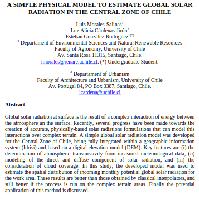 A simple physical model to estimate global solar radiation in the central zone of Chile