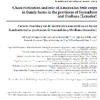  Characterization and role of Amazonian fruit crops in family farms in the provinces of Sucumbíos and Orellana (Ecuador)