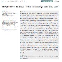 TRY plant trait database – evolution towards enhanced coverage open access