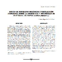 Efecto de sustratos orgánicos y fertilización inorgánica sobre la  emergencia y desarrollo de plántulas de papaya (Carica papaya) 