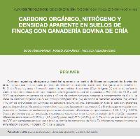 Carbono Orgánico, Nitrógeno y Densidad Aparente en Suelos de Fincas con Ganadería Bovina de Cría. 