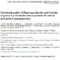 Nutritional quality of Piptocoma discolor and Cratylia argentea as a non-timber forest products for animal feed in the Caquetá province