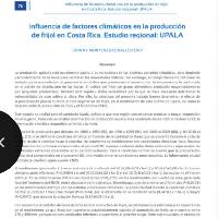 Influencia de factores climáticos en la producción de frijol en Costa Rica: Estudio regional UPALA