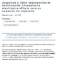 Argentina y Chile implementan la certificación fitosanitaria electrónica ePhyto para su comercio de vegetales