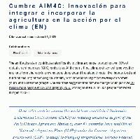 Cumbre AIM4C: Innovación para integrar e incorporar la agricultura en la acción por el clima