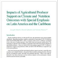 Impacts of agricultural producer support on climate and nutrition outcomes with special emphasis on Latin America and the Caribbean