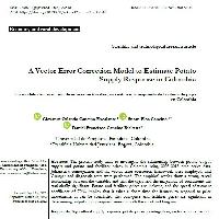 A Vector Error Correction Model to Estimate Potato Supply Response in Colombia