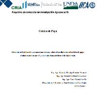 Efecto de la fertilización con macronutrientes, sobre el rendimiento del cultivo de papa (Solanum tuberosum L.), en el altiplano occidental de Guatemala