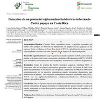 Detección de un alphanucleorhabdovirus tentativo infectando Carica papaya en Costa Rica