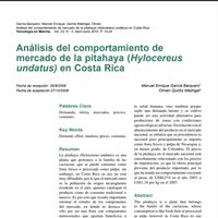 Análisis del comportamiento de mercado de la pitahaya (Hylocereus undatus) en Costa Rica