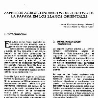 Aspectos agroeconómicos del cultivo de la papaya en los llanos orientales-