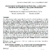 Validación de materiales educativos para la educación ambiental en humedales del llano venezolano -