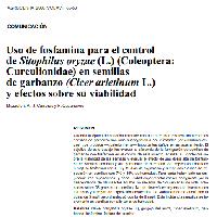  Uso de fosfamina para el control de Sitophilus oryzae (L.) (Coleoptera: Curculionidae) en semillas de garbanzo (Cicer arietinum L.) y efectos sobre su viabilidad