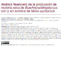 Análisis financiero de la producción de materia seca de Brachiaria/Megatyrsus con y sin sombra de Melia azedarach