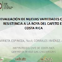 Evaluación de nuevas variedades con resistencia a la roya del cafeto en Costa Rica