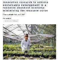 Innovative research to achieve sustainable development in a resource abundant economy minimising the resource curse