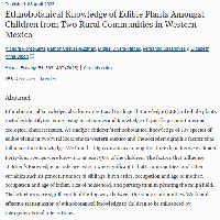 Ethnobotanical Knowledge of Edible Plants Amongst Children from Two Rural Communities in Western Mexico