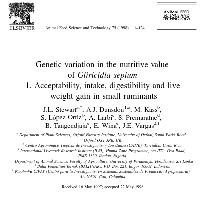 Genetic variation in the nutritive value of Gliricidia sepium. 1. Acceptability, intake, digestibility and live weight gain in small ruminants