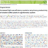Increased light-use efficiency sustains net primary productivity of shaded coffee plants in agroforestry system