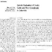 Evaluación genética del ganado criollo y sus cruces en Colombia -