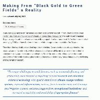 Making From “Black Gold to Green Fields” a Reality