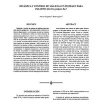 Dinámica y control de malezas en pejibaye para palmito (Bactris gasipaes K.)