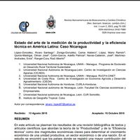 Estado actual de la técnica para medir la productividad y la eficiencia técnica en América Latina: El caso de Nicaragua
