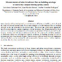 Measurements of solar irradiance flux on building envelope at university campus during spring season