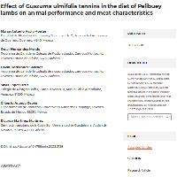 Effect of Guazuma ulmifolia tannins in the diet of Pelibuey lambs on animal performance and meat characteristics