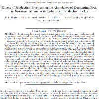 Effects of Production Practices on the Abundance of Quarantine Pests in Dracaena marginata in Costa Rican Production Fields