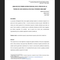 Análisis de correlación espacial en el precio de la tierra de uso agrícola en Chile periodo 2000-2008