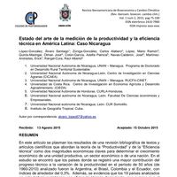 Estado del arte de la medición de la productividad y la eficiencia técnica en América Latina: Caso Nicaragua