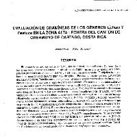 Evaluación de Gramíneas de géneros Lolium y festuca en la zona alta lechera del cantón de Oreamuno de Cartago, Costa Rica.