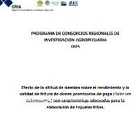 Efecto de la altitud de siembra sobre el rendimiento y la calidad de fritura de clones promisorios de papa (Solanum tuberosum L) con características adecuadas para la elaboración de hojuelas fritas