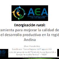 Energización rural: herramienta para mejorar la calidad de vida y el desarrollo productivo en la Región Andina