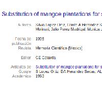 Substitution of mangoe plantations for sugarcane in the Central region of Veracruz State