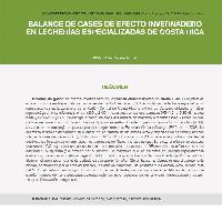 Balance de gases de efecto invernadero en lecherías especializadas de Costa Rica. 